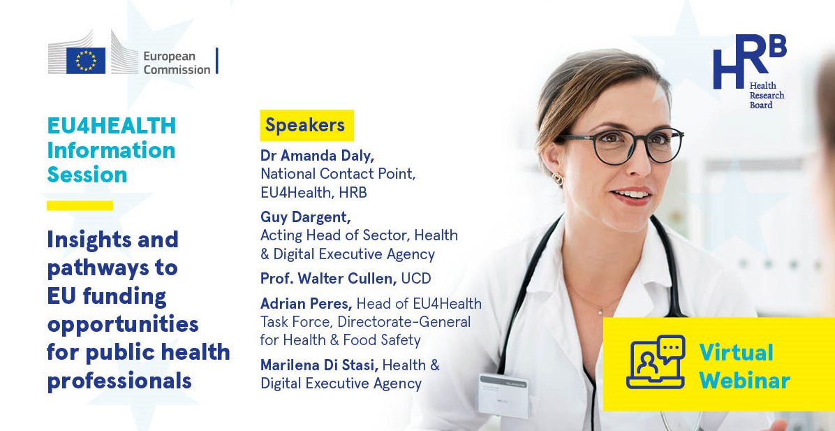 #EU4Health Information Session - a general overview of EU4Health 2021-2027 &amp; the 2021 work programme.

🗓5 November 2021
⏰ 11:00 – 13:00 GMT

Register here➡ bit.ly/2XPwYv3