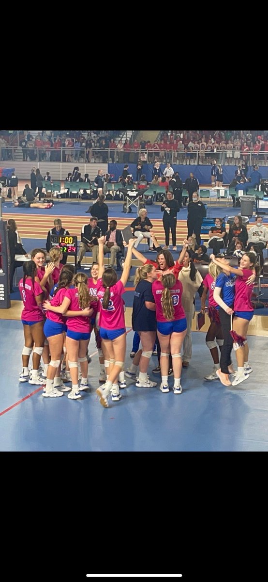 Saints play in 6A finals vs Mountain Brook at 12:30pm!  Let’s gooooo! #paulleyball #leanonme Joshua 1:9