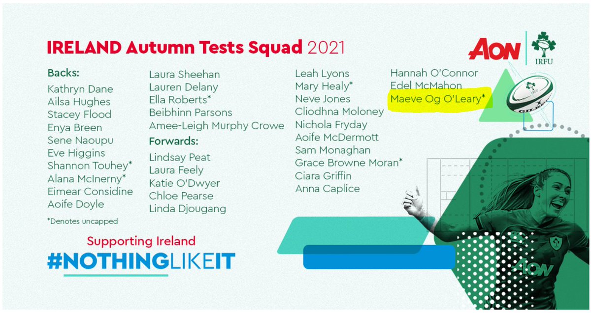 IrishFPSoftball's tweet image. Congratulatios to Irish WNT Player @OgMaeve on her call up to the @IrishRugby squad for the Autumn Internationals. We wish Mave Og all the best and hope she gets the opportunity to join the small club of being a  dual sport international player. #letthegirlsplay #webleedgreen