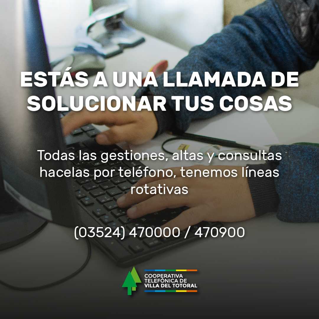 💬 Hola te comunicaste con la #CooperativaDeTotoral, en que podemos ayudarte?

📞 (03524) 470000 / 470900