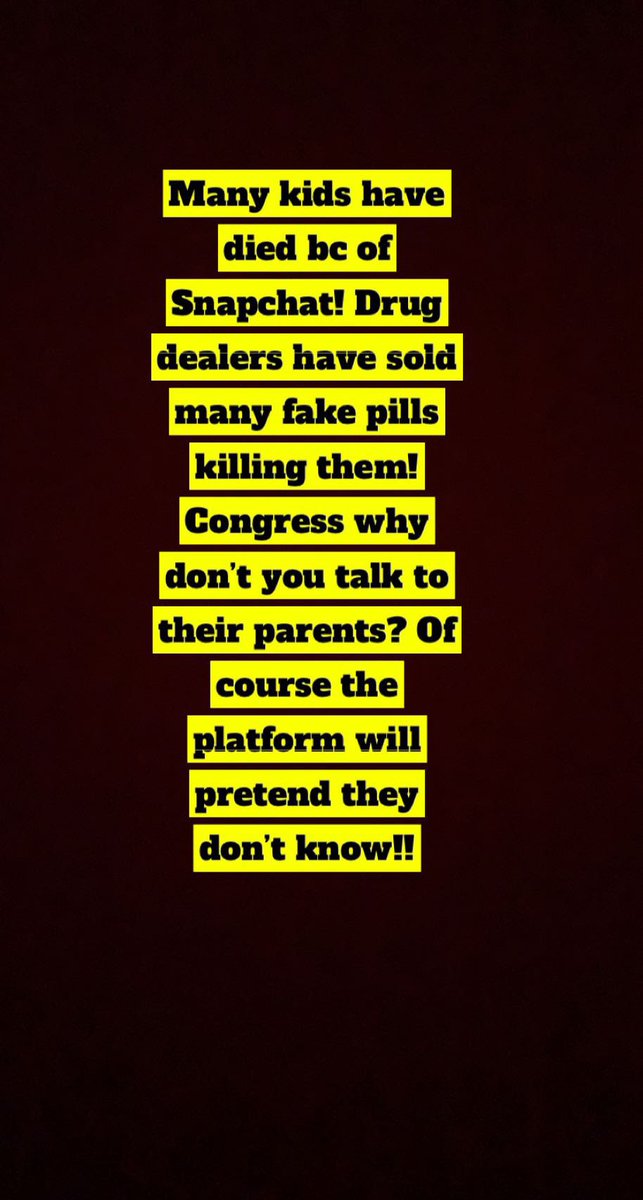 Congress why don’t you talk to the parents that have lost kids bc of Snapchat?Why isn’t Snapchat held responsible bc they do know it’s going on? @congress @POTUS #snapchat #liable #accountability #Congress #theydoknow#talktotheparents #fentanylcrisis #fakepills