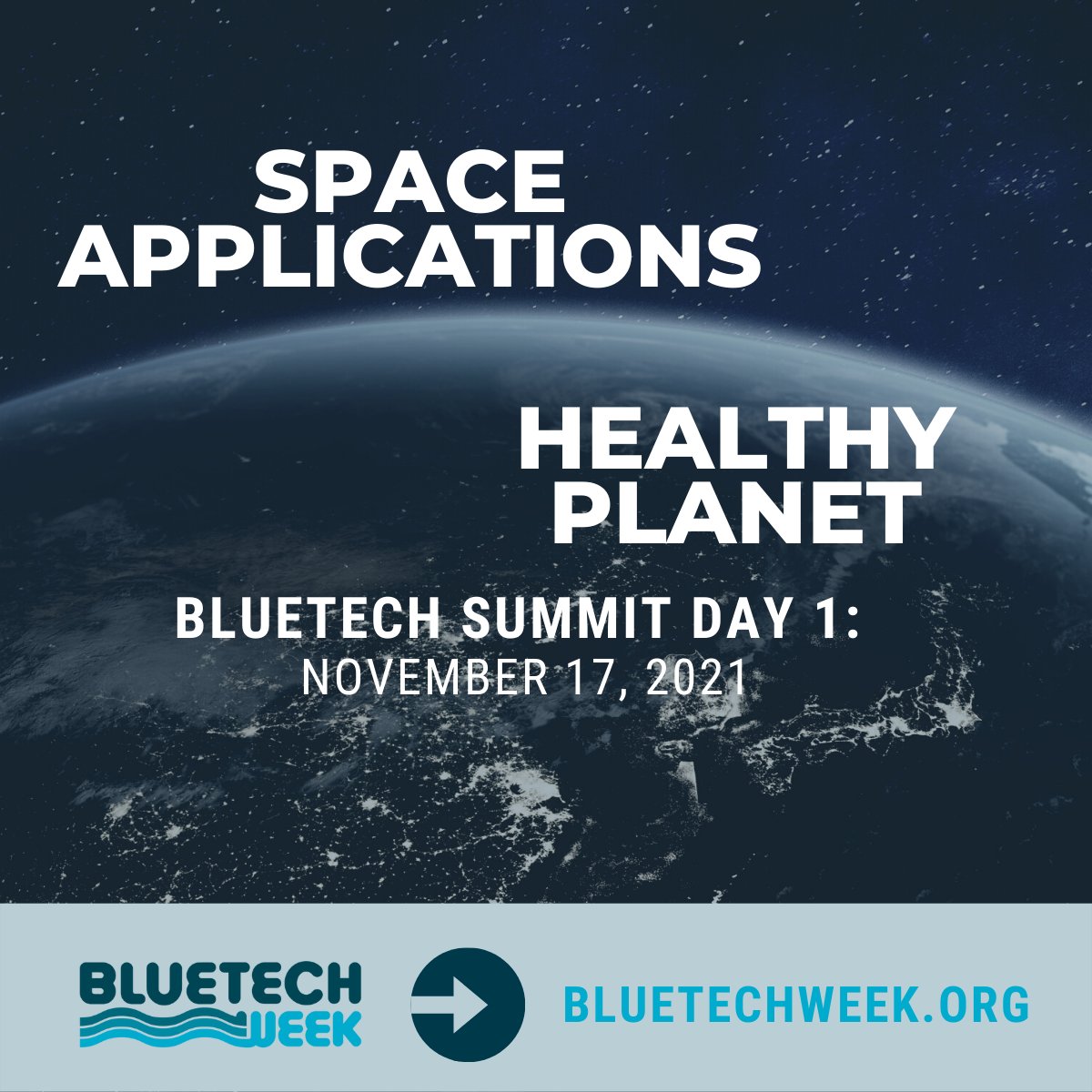 TMABlueTech's tweet image. 💧BlueTechWeek 2021💧 Wednesday, November 17th will be the first day of the BlueTech Summit. There will be dual tracks: Space Applications and Healthy Planet.
👉See all the details at buff.ly/2Z2hsMH 

#BTW2021 #BlueEconomy #TMABlueTech