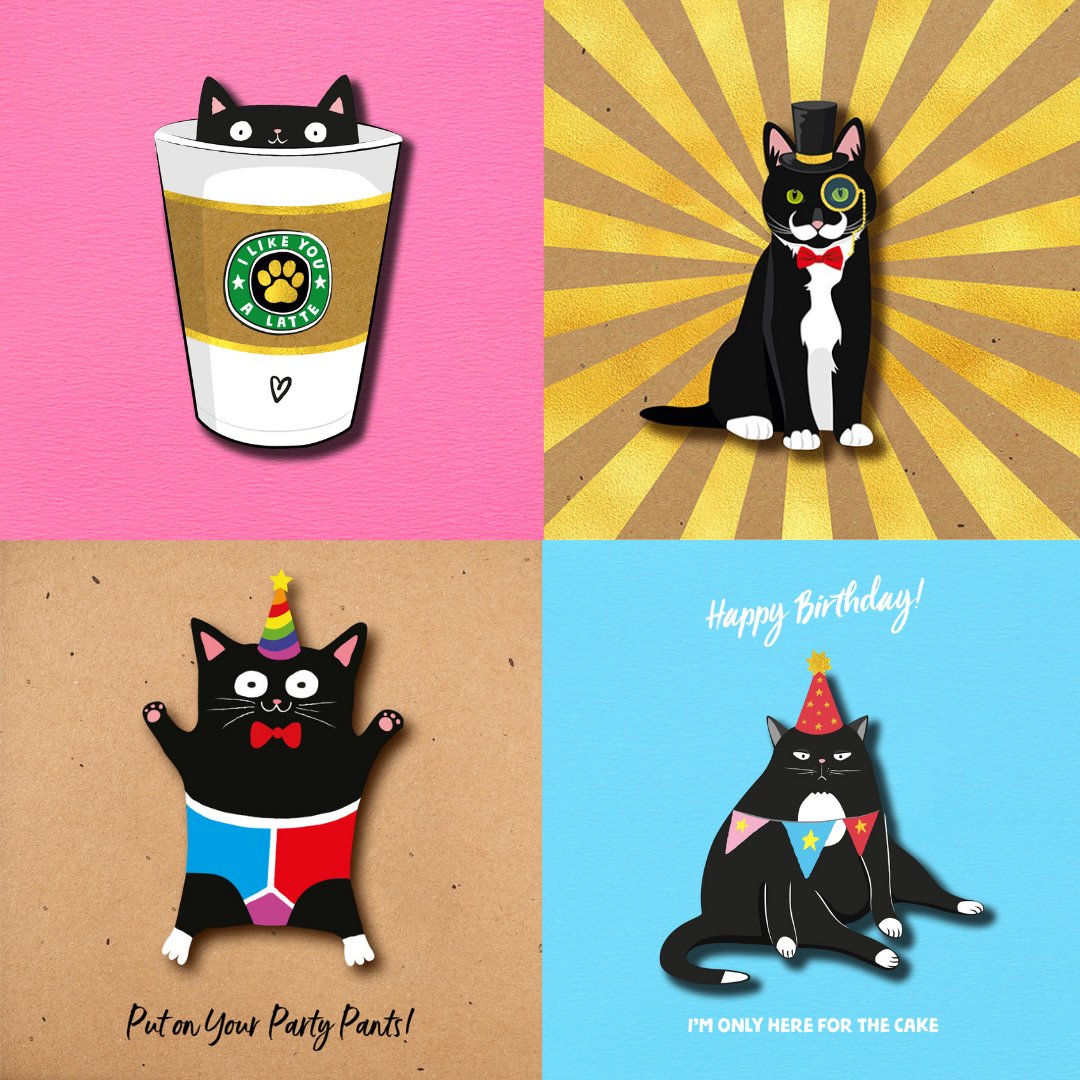 Which black cat are you channeling today? Comment with your emoji 🖤 #blackcatday

☕️ Pass the coffee 
🎩 Top hat sass
🩲 Party pants ON
🧁 Just here for cake