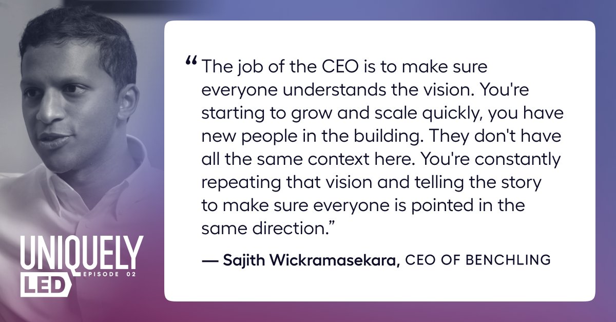 LatticeHQ's tweet photo. Sajith Wickramasekara, CEO & Co-Founder of @benchling, shares some wisdom on why you should keep repeating your company’s vision in our #UniquelyLed interview: https://t.co/pPlxocqoFi. https://t.co/tM1yfpnE0x