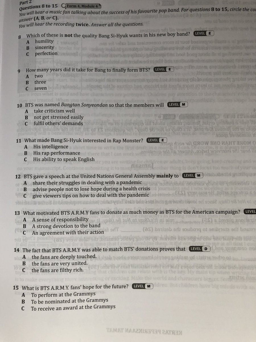 BTSMY_ARMY's tweet photo. This time @BTS_twt was mentioned at the SPM trial book (English subject) ^^

Full credit @/kimjjeonss 

#BTS #방탄소년단 https://t.co/38d7HYNX63