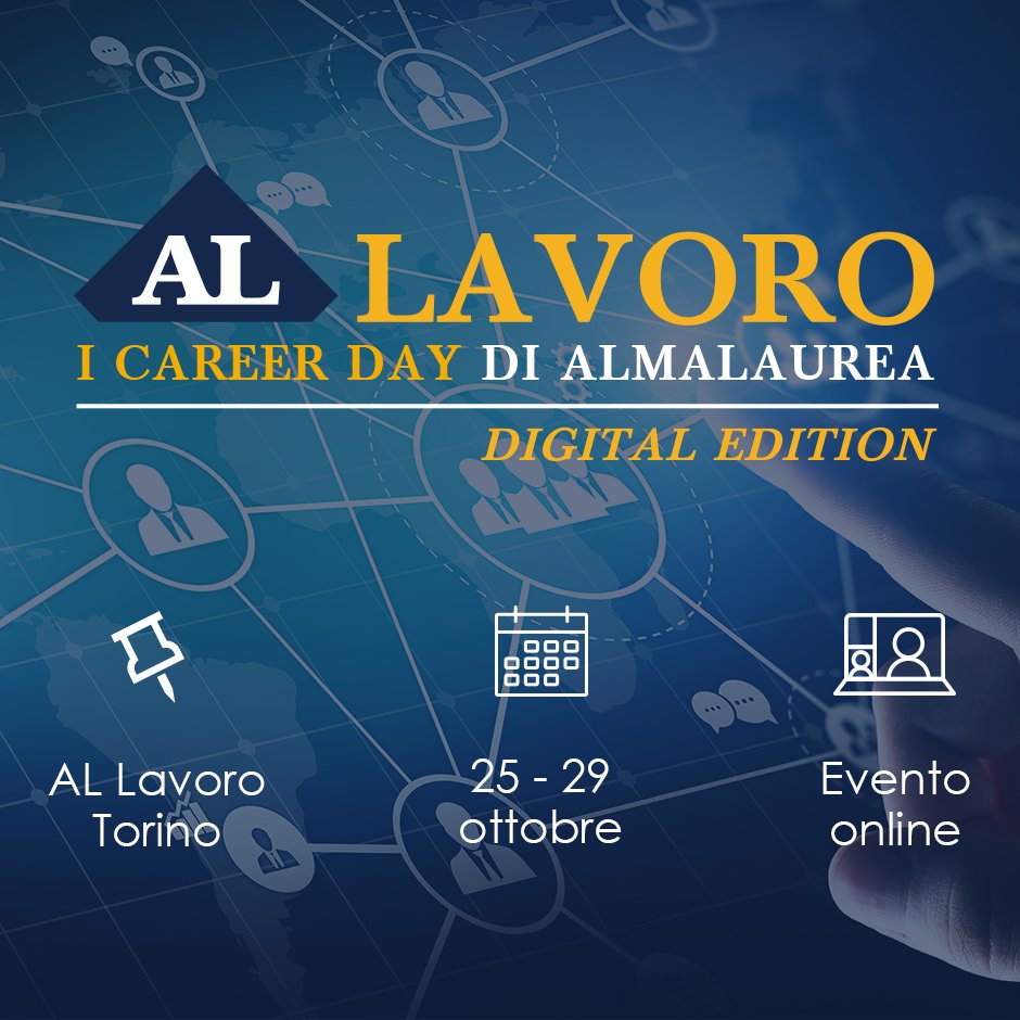 GroupNetcom's tweet photo. 🔵Save the date! 🔵
28-29 Ottobre 📅
Partecipa ai colloqui con il nostro team #hr al #careerday AL Lavoro Torino - Digital Edition.
Per maggiori informazioni 👉🏼https://t.co/3Dax3nrHvi
#NetComGroup #almalaurea #recruitingday #lavoro https://t.co/QZRKgL5lpg