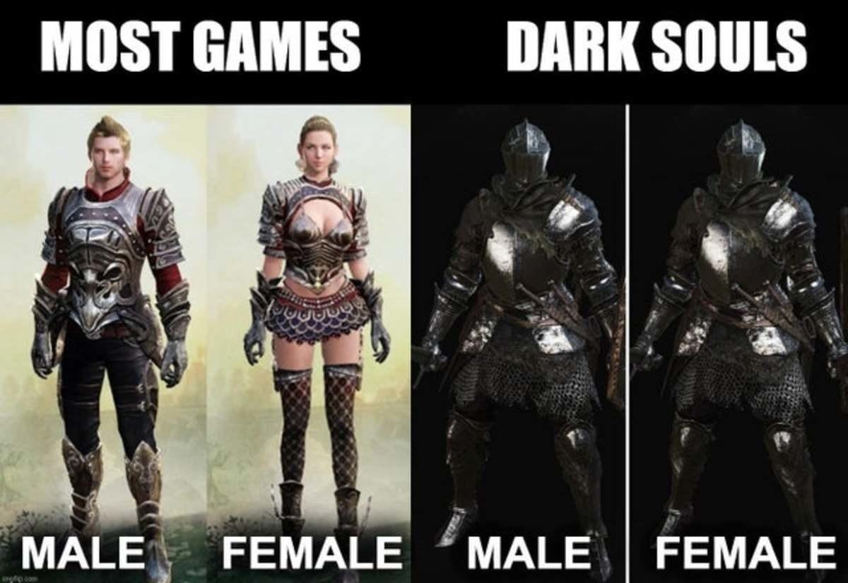 BirdKICKerBing's tweet photo. You want real equality, play #DarkSouls 

#Equality 
#Feminism 
#EqualRightsEqualFights
#FromSoft
#FromSoftware
#ELDENRING 
#Bloodborne https://t.co/ZJvCziqrlh