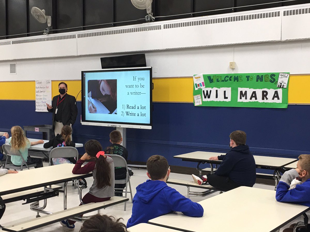 We are excited to be making mini-history by welcoming Wil Mara for his first in-person author visit since the start of the pandemic! #nbtweets #peqpantherpride