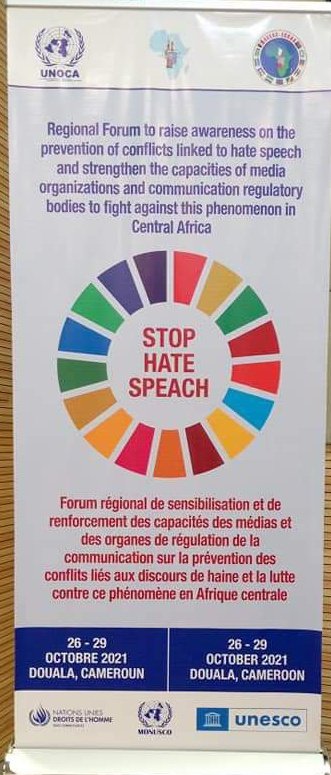 #Media4Peace🕊️⚖️🇨🇲🎙️🗞️📻📺
The <a href="/UN/">United Nations</a> organised Regional Forum 4 Media Practitioners on countering hate &amp; #hatespeech in media landscape continues today in Cameroon's economic capital, Douala.
#defyhatenow is honoured 2 participate in the session, in line w/our #Media4Peace Mandate.