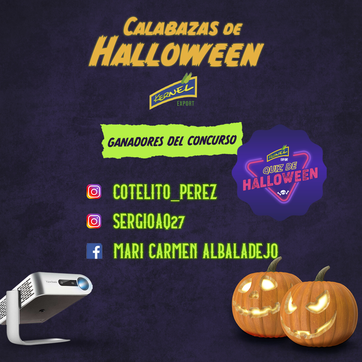 🎁👻 ¡¡TIEMPO!! ¡Anunciamos los GANADORES de nuestro ➡️ 𝑭𝒊𝒍𝒕𝒓𝒐 𝑸𝒖𝒊𝒛 𝒅𝒆 𝑯𝒂𝒍𝒍𝒐𝒘𝒆𝒆𝒏! 💬 Los proyectores + kits de decoración digital son para...

¡No lo olvides! Puedes ganar un VIAJE VALORADO EN 1000€  👉 bit.ly/kernel-histori… ✈️🍹