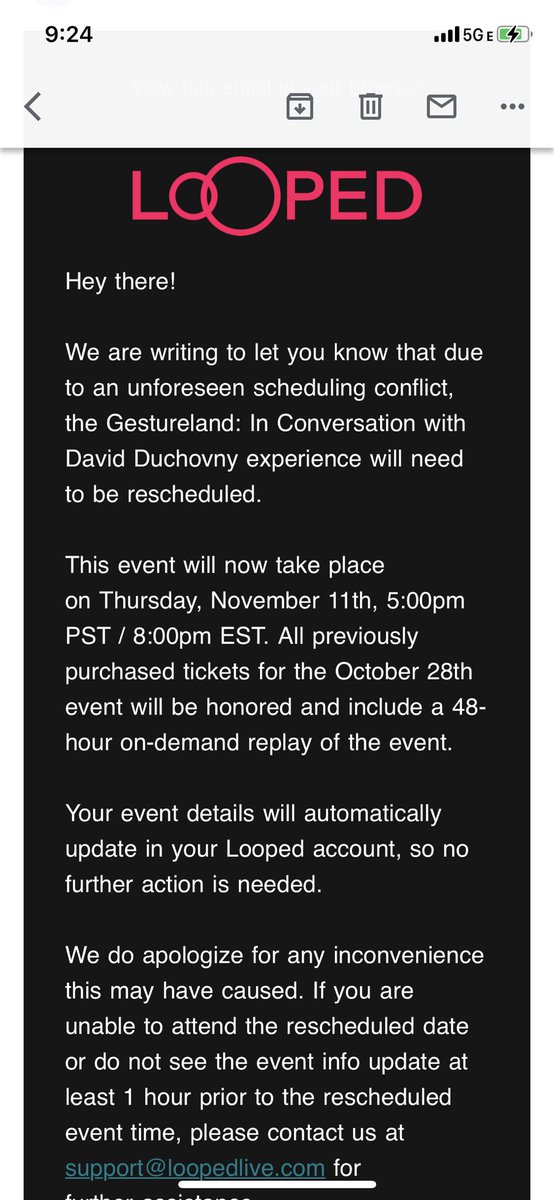 ajohnson1012's tweet image. In case anyone missed this or didn’t get the email #davidduchovny #looped #gestureland