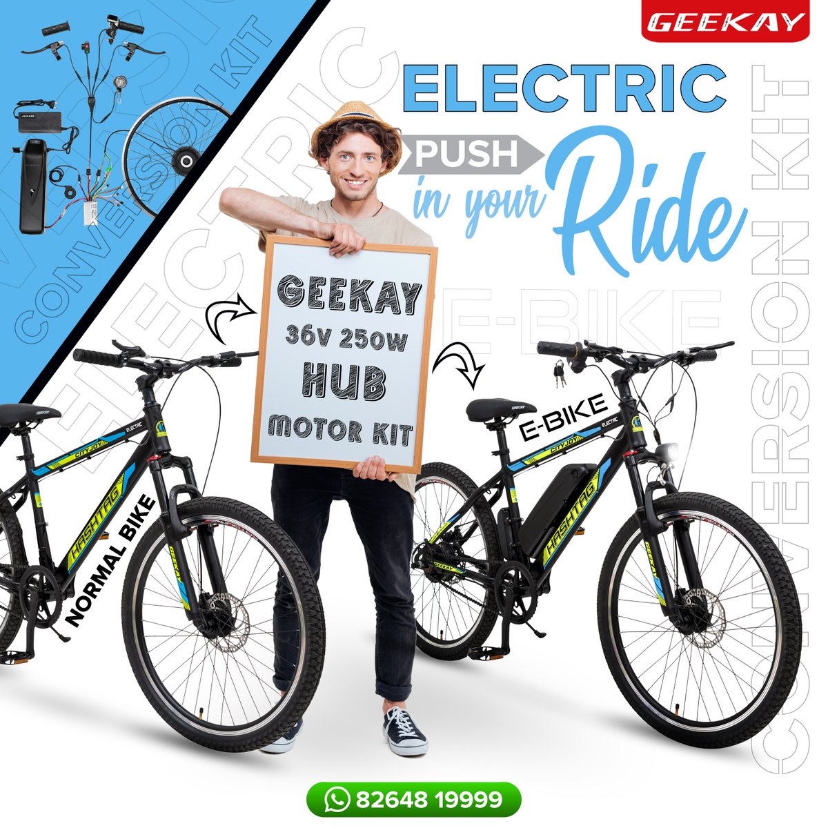 GeekayBikes's tweet photo. Pre-book your order now on Whatsapp 82648-19999 for a limited number of 36V 250Watt Hub motor kits to have after Diwali.
.
.
.
 #conversionkit #booknow #limitedstock #electrickit #conversionkit #hubmotor #ebike #emtb #diwalioffer #diwalispecial #cycling #geekay #geekaybikes https://t.co/pI7zDFNI1R