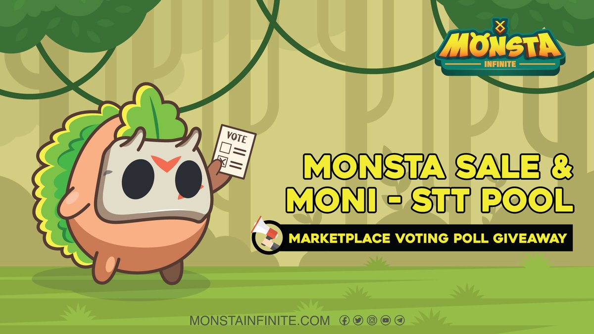 Monsta_Infinite's tweet photo. 🚨Marketplace Voting Poll Giveaway🚨
We are hosting a Voting Poll on our Telegram Channel to decide the release date of the MONI-STT Liquidity Pool and Monsta Sales

One lucky voter will win an Inception Monsta🎉

Refer to the link below for more details
https://t.co/fWJI684FTV https://t.co/krzFQ2lMY2
