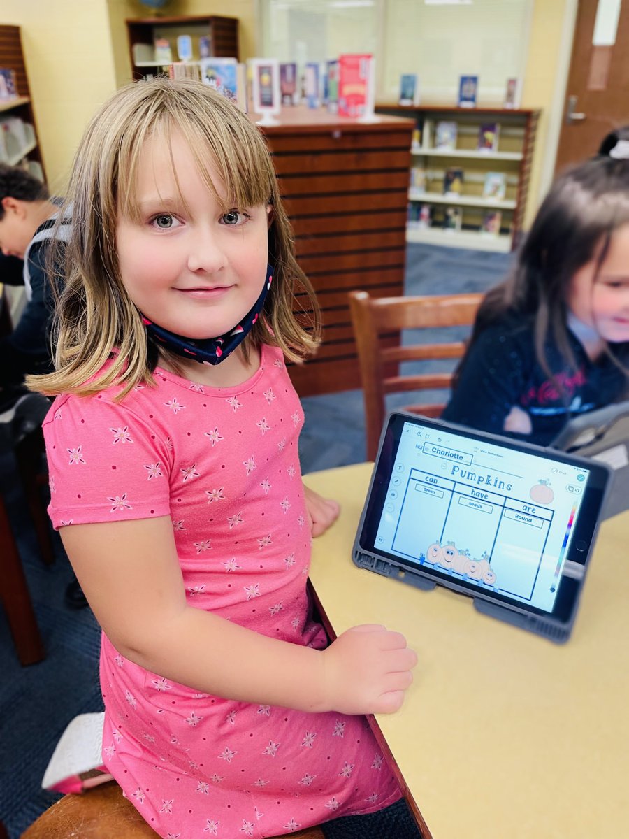 OceanBay_Elem's tweet photo. What exactly is The Ugly Pumpkin? This week our 2nd grade students are finding out the answer to that question and more with our “Pumpkin Research” unit in Library. #HCSLibraryMedia #OBEREADS #LearnGrowAchieve @HCSInfo https://t.co/0dYGqN2uQT