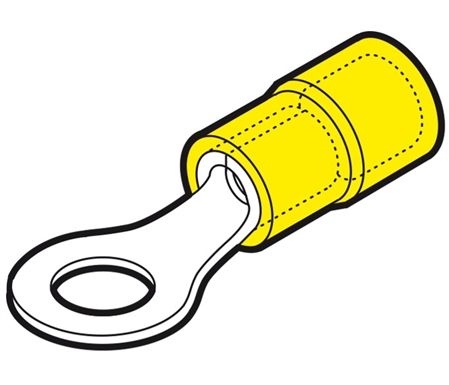 MajorElectronix's tweet image. The Cembre YVF-R58 crimp ring terminal is is insulated with yellow PVC. It accepts 12-10 AWG wire and has a 5/8&quot; stud size with an operating temperature of -20 C to 80 C (-4 F to 176 F). #Cembre #RingTerminal buff.ly/3miWgLv