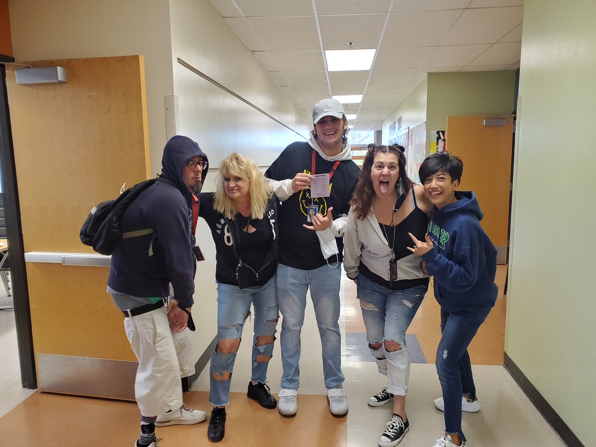 SHMSSTORM's tweet photo. We've got spirit. How 'bout you? Dress like a student/teacher day brought out some great get-ups! Nice job, Storm Nation! #stormnation #rolereversal #adams12 #spiritweek https://t.co/N2XufehYAI