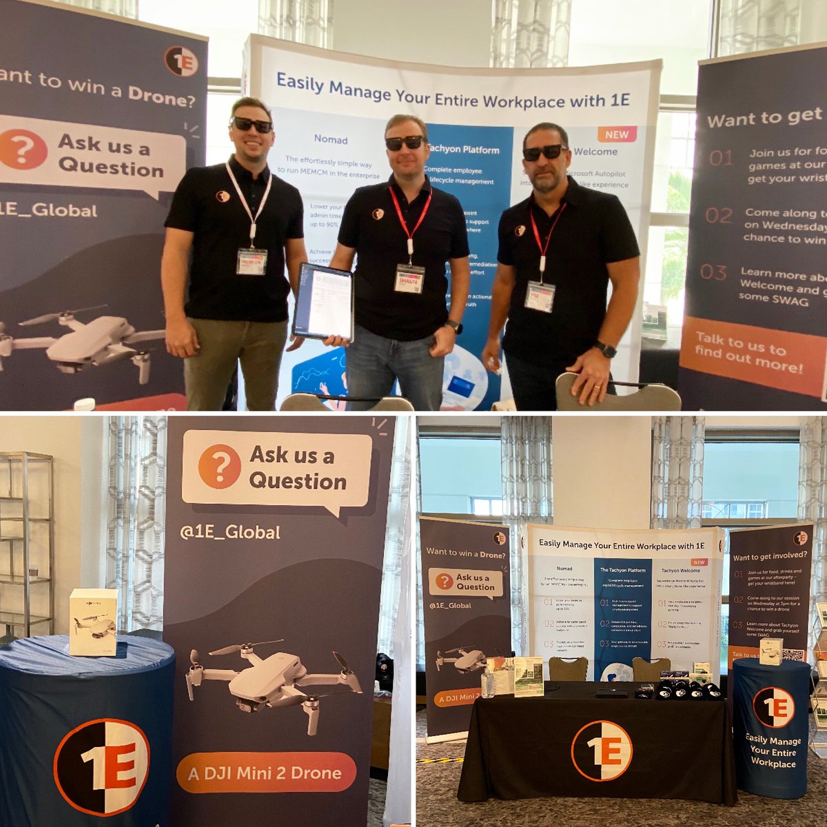 1E_global's tweet image. We&apos;re back for Day 2 of #MMSMiami with 2 things to tell you:

1. @cassells and @jimbezdan take to the stage at 3PM &amp;amp; attendees have a chance to win a mini drone! 🤩

2. Happy hour is tonight! Swing by the stand to get your wristband &amp;amp; join us for drinks, games and food 🍹🎯🍟