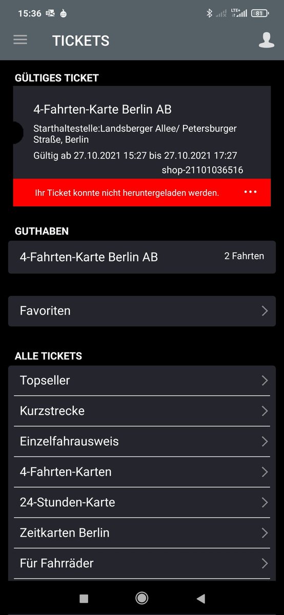 Seit 10 min kann das Ticket nicht geladen werden. Bestätigungsmail hab ich bekommen mit dem Hinweis, dass der Kauf nicht rückgängig gemacht werden kann. Fahr ich jetzt schwarz <a href="/BVG_Kampagne/">Weil wir dich lieben</a> ?