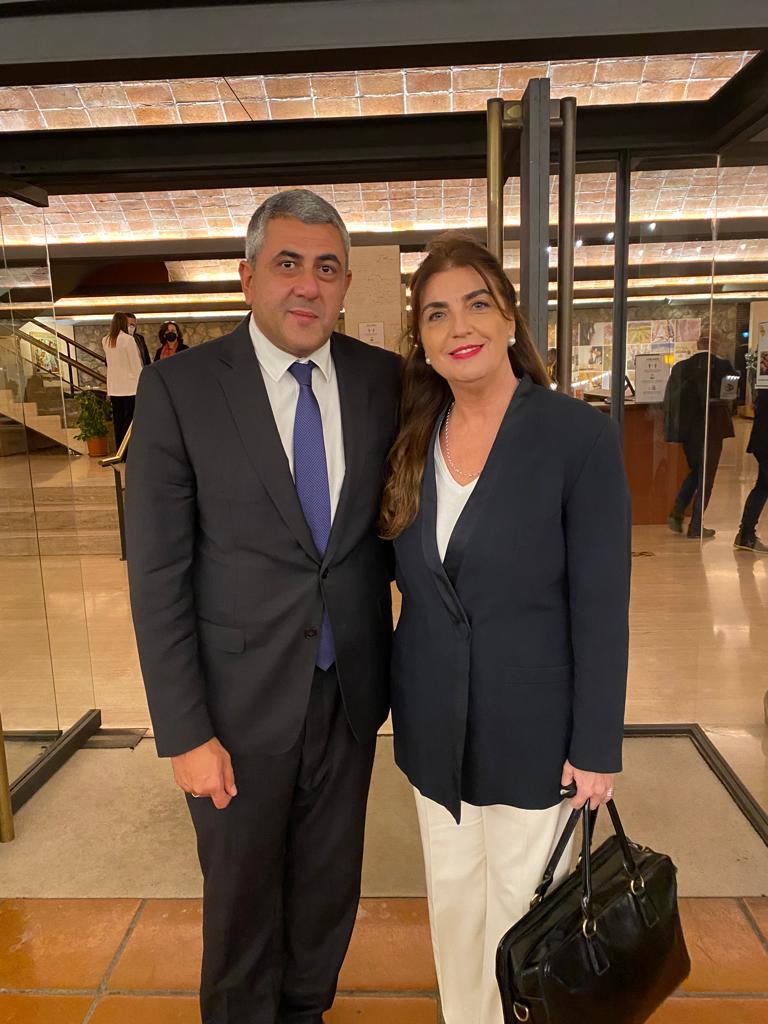 Zurab Pololikashvili, Secretary - General of the UNWTO, with Daniela Otero, CEO of Skål International.