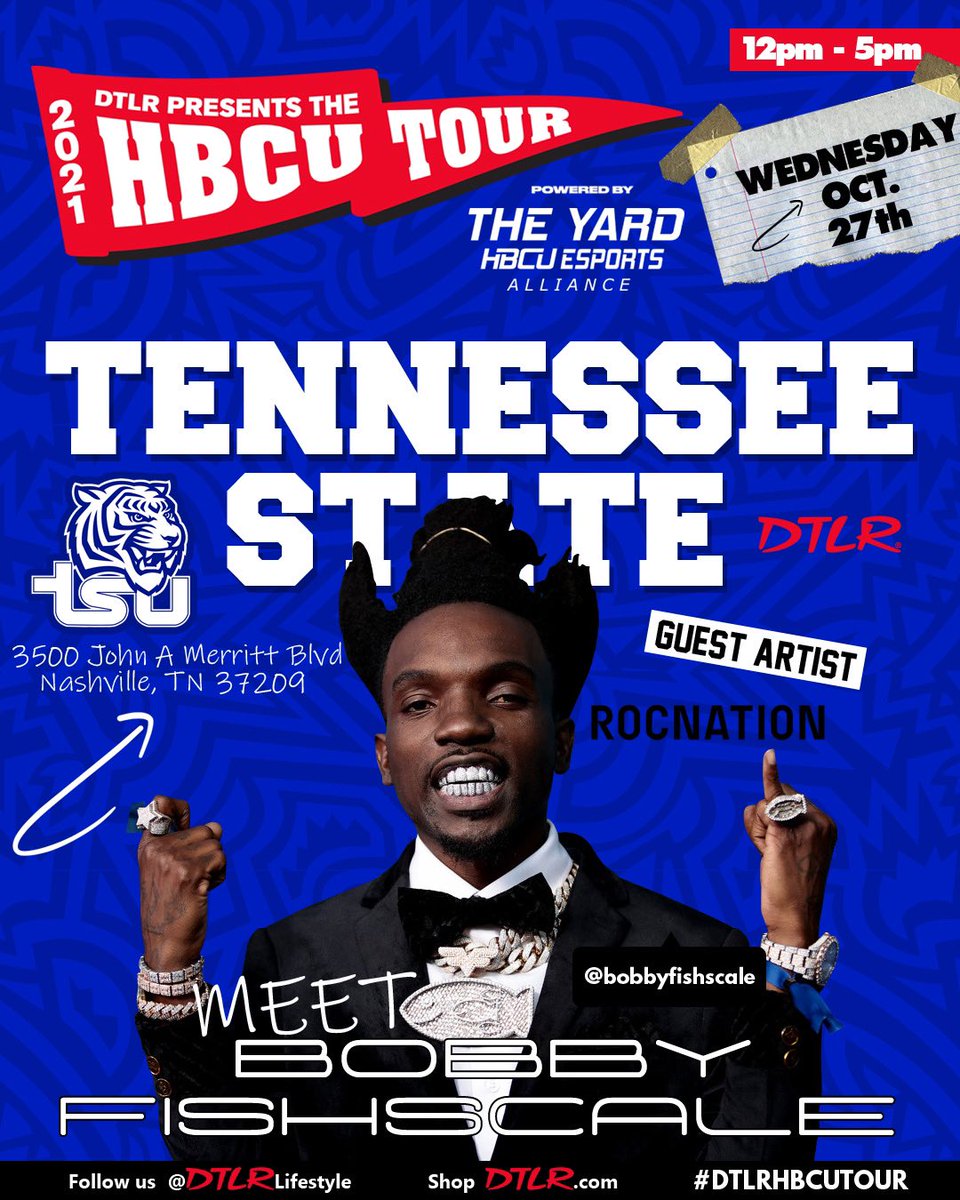 FishscaleFam's tweet photo. #TSU y’all ready?! #bobbyfishscale #fishscalefamily @DTLRVILLA #HBCUTour https://t.co/Aju0rv6Z4d