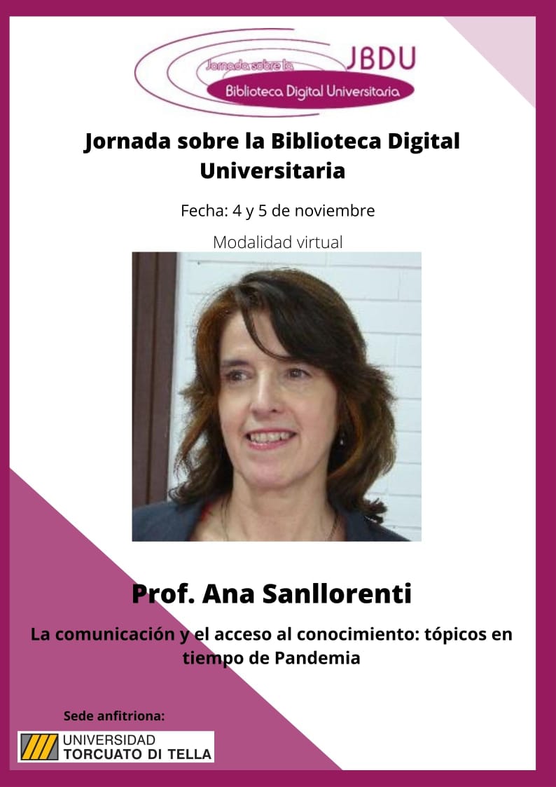GBaipi's tweet photo. El 5 de noviembre, en el marco de la JBDU 2021, Ana Sanllorenti, miembro de GBAIPI, dará una conferencia sobre comunicación y acceso al conocimiento en situación de pandemia.
Para contacto e información:
https://t.co/i0kPKAwhbY - jbdu.argentina@gmail.com
https://t.co/heCwGFhHqn https://t.co/BTY9A9WpPg
