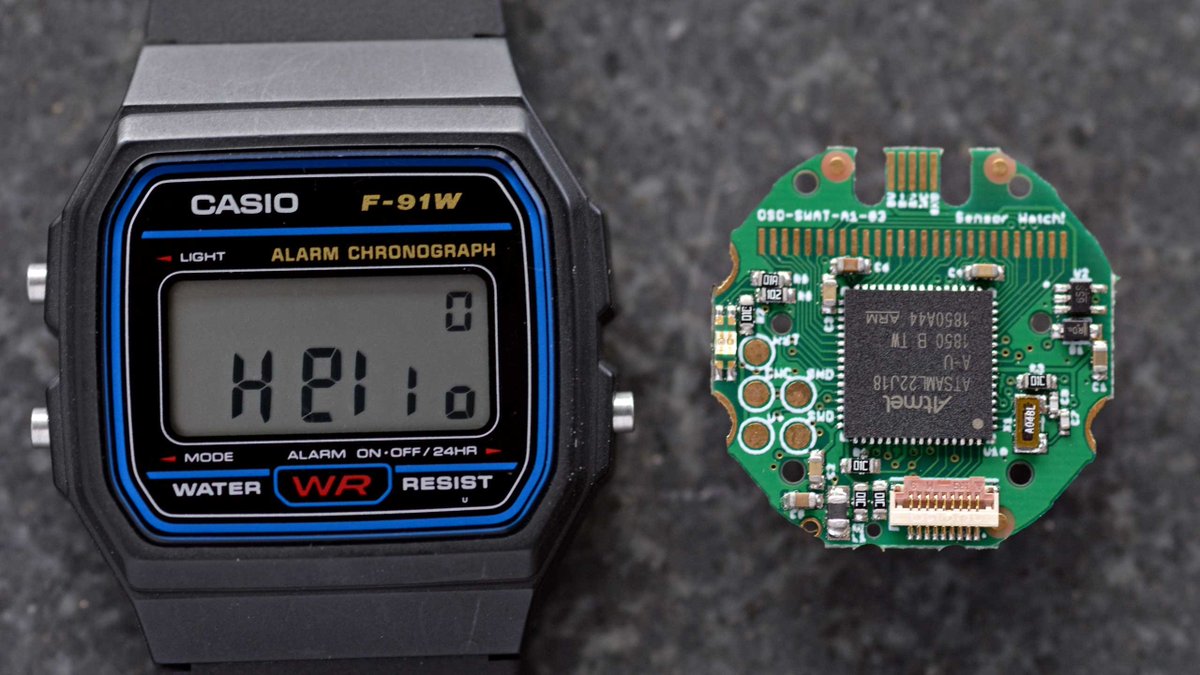 IShJR's tweet photo. At this month's @AllHandsActive #MakerShowAndTell, @josecastillo will share his journey of ensmartening the classic #Casio F-91W #wristwatch with his own replacement PCB, in a project he calls the The Sensor Watch! 🤘⌚️🤘

Tomorrow, Thursday, October 28th!
https://t.co/POrWPaRFrj https://t.co/pFIi2QH4K6