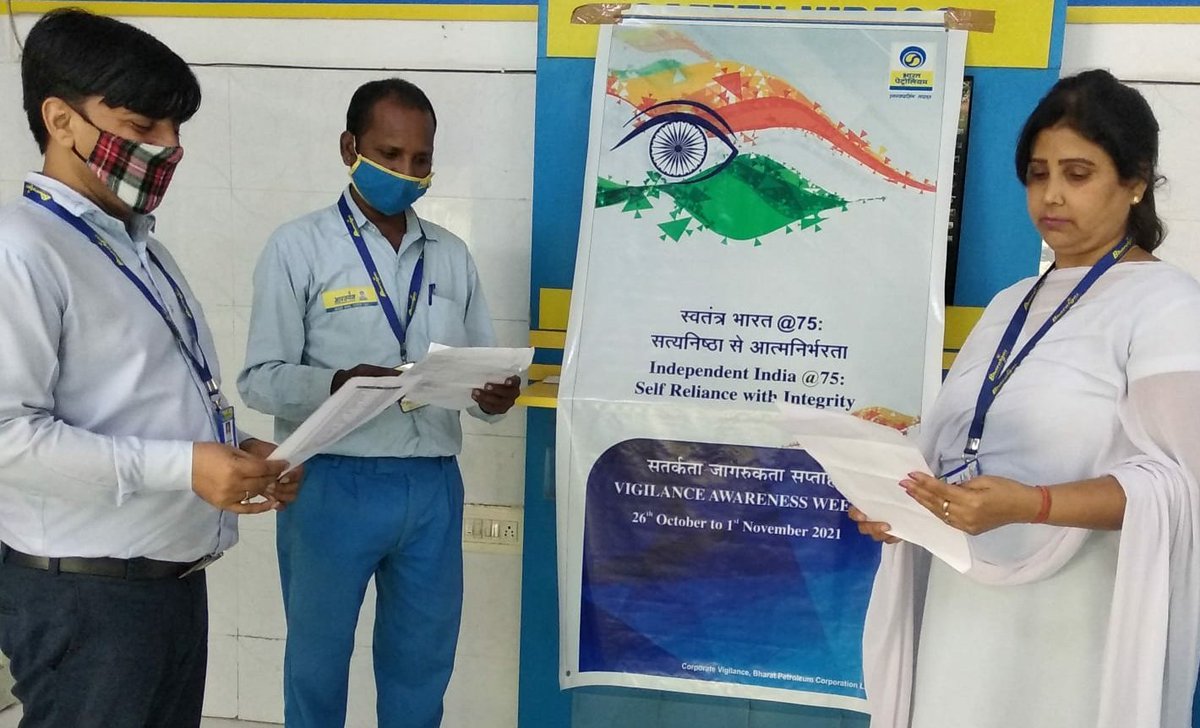 bpclpiyala's tweet photo. Vigilance Awareness Week from 2021. Pledge taken by staff of  LPG distributorships in Delhi &amp; Haryana under Piyala Territory. @BPCLimited @BPCL_StateDelhi @time3027 @guptap4168 @pandeyycbpcl @azaadsukesh @AbbasAkhtar18 @MonaSrivastava9 @Santosh72087448 https://t.co/C7zdM2bBVp