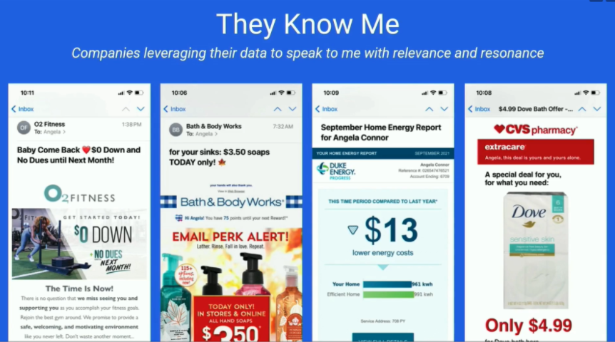 NadjaCada's tweet photo. Day 2 of #LitmusLive2021, our first guest @communitygirl reminds us the important of "Show me you know me" in #EmailMarketing👏

✅Relevance is Holy Grail
✅Do more with what you know
✅Behave like a invited guest 

@litmusapp examples of emails that know ⤵️ https://t.co/RPe9Xy9hCQ