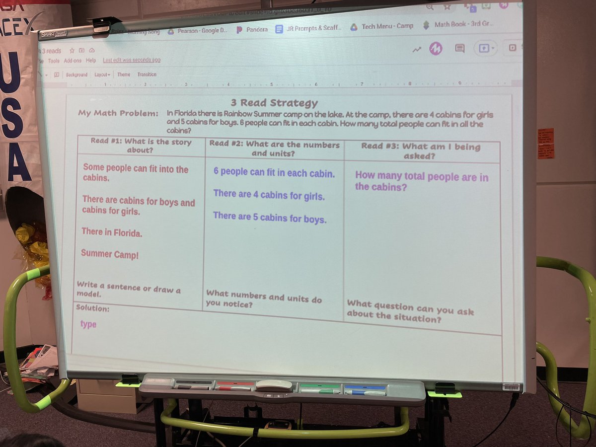 HandPtake3rd's tweet photo. #ThreeReads Protocal to unwrap multiplication word problems! Ss then #collaborated to find their own strategy to solve the problem! #flexibleThinkers @OkolonaES @jcpsK5math @SamBmathgal @readplusmath @ahigdonjcps #3rdGrade #math 🙌🏽 https://t.co/mgDUmix3Fr