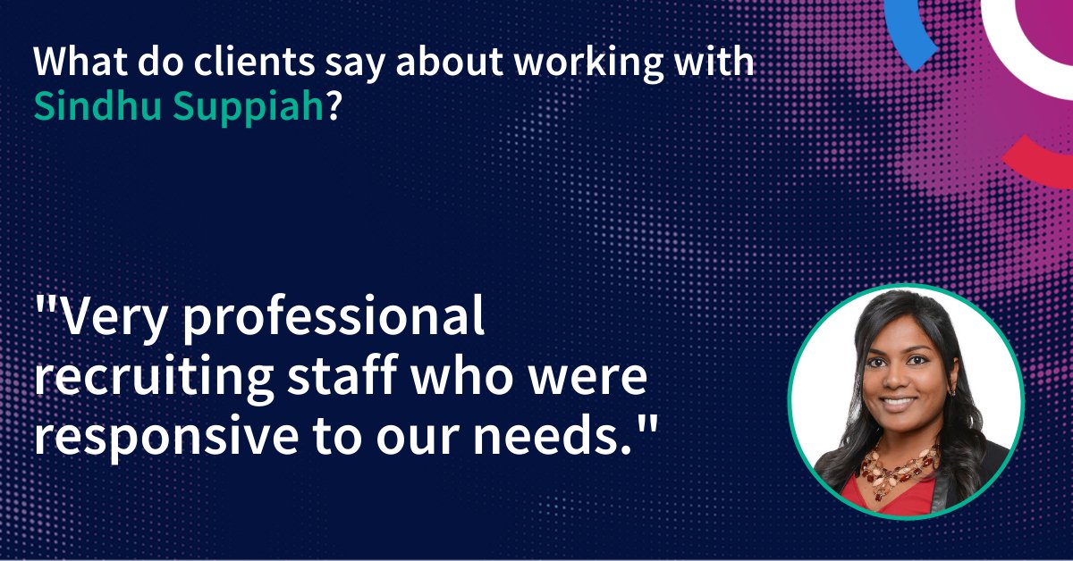 Our client had a lot to say about working with our Senior Engagement Manager, Sindhu Suppiah.

Learn more about Sindhu, and what it's like working with Clarity: bit.ly/2Y83QyO

#candidate #finance #accounting