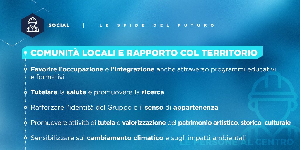 Fincantieri's tweet image. Ci impegniamo a dialogare e sostenere le #ComunitàLocali valutando attentamente necessità e bisogni dei territori in cui siamo presenti. 
Per #Fincantieri essere parte attiva dello sviluppo sociale ed economico del territorio è una sfida di oggi, per il domani.

#SfideDelFuturo