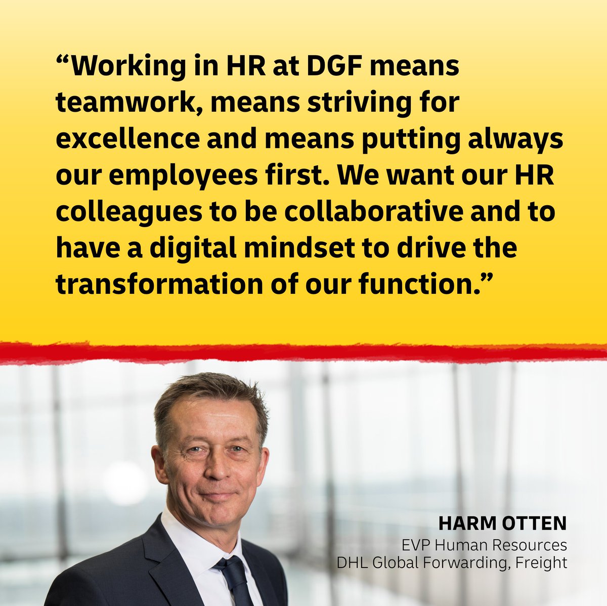 Today Harm Otten, our EVP of HR, gives you some insights about what he is looking for in the #HR team of #DHLGlobalForwarding 
 
The Freight Forwarding Experts are ready to welcome you, explore our opportunities here: bit.ly/3Cke1iR
