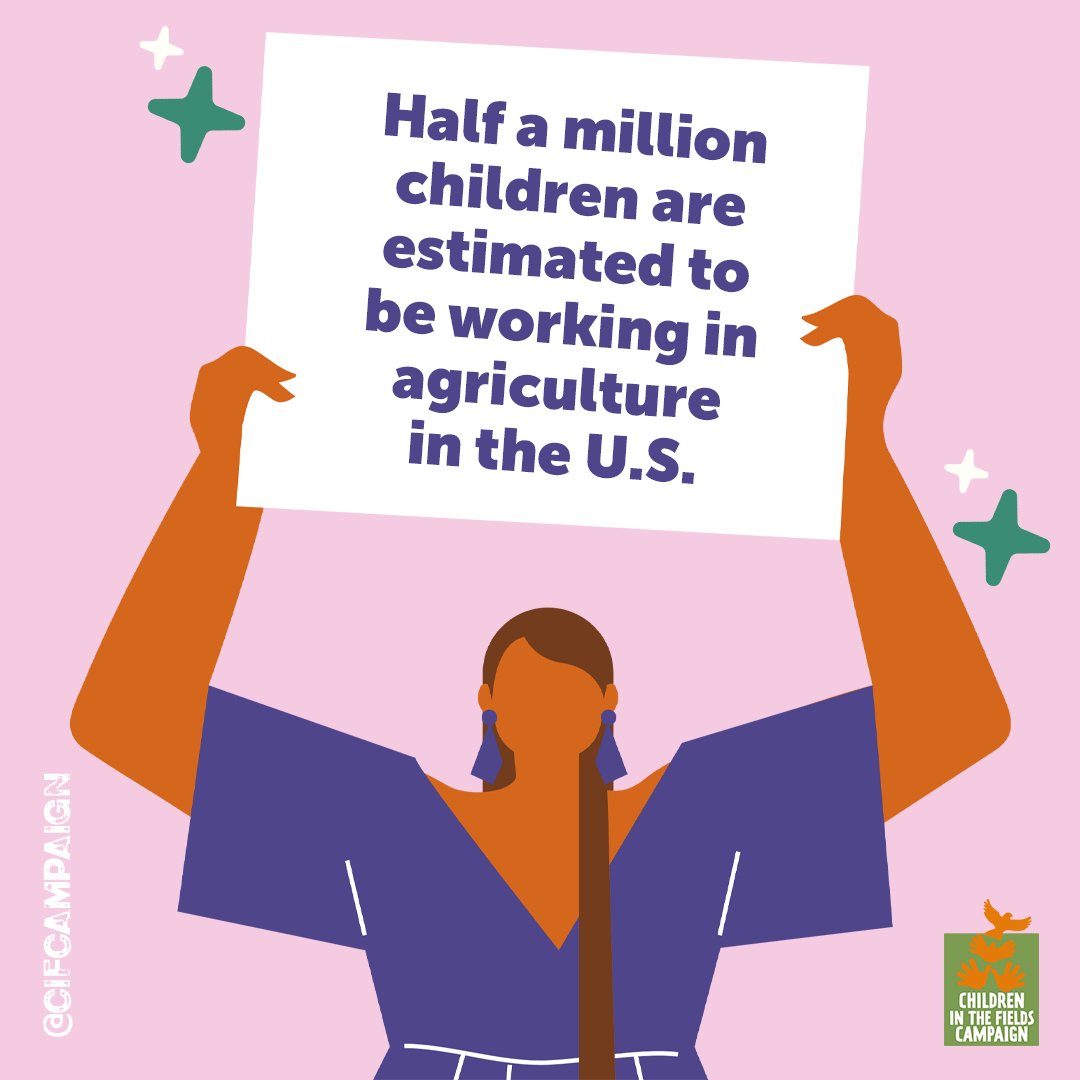 CIFCampaign's tweet photo. 😨Approximately there are between 300,000 to 500,000 children working in agriculture in the U.S.
Follow our work, please like and share 💜@CIFCampaign
📌Source: 2019 CIFC Annual publication.
#EndChildLabor #ChildrenInTheFields #KidsBelongInSchool #FarmworkerChildren https://t.co/gjiqUA3KUt