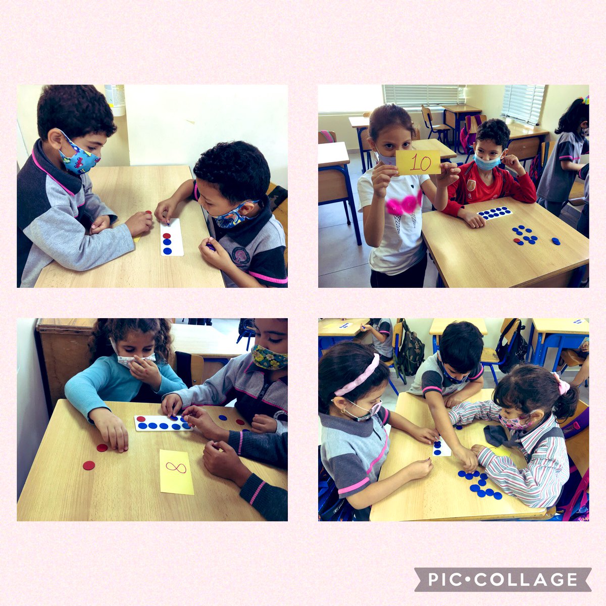 samah_hosna's tweet image. First graders got introduced to a new strategy to count and represent numbers which is the Ten Frame. They worked #cooperatively to represent different numbers using the ten frames @MakAishaSchool @FawziehHn 
#math_is_fun #we_love_math