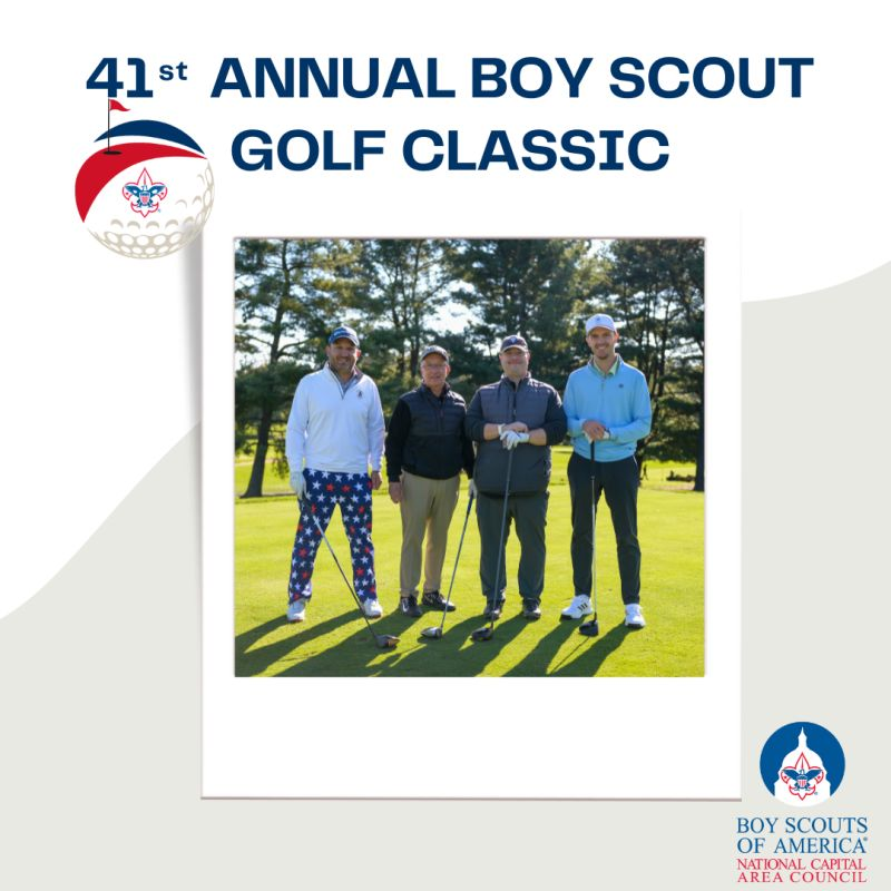 AFMDC's tweet photo. Not only did our own @RyanFlemingAFM &amp; John Wittelsberger end up taking home 1st place for their net score in the National Capital Area Boy Scouts of America 41st Annual Boy Scout Golf Classic, we think it's safe to say that Ryan would have won best dressed, too. https://t.co/1lr1ptoZ60