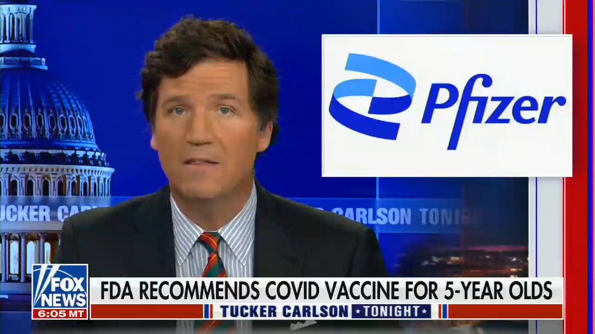 mmfa's tweet photo. Tucker Carlson cited the administrator of a major QAnon group on Telegram to lie about vaccine clinical trials for kids https://t.co/aTbLAlOF8j https://t.co/NkyByKDyB0