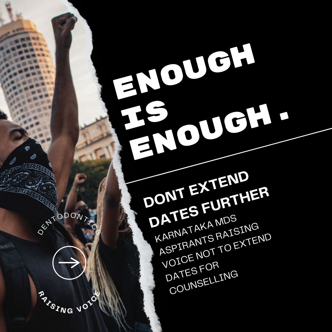 dentodontics's tweet photo. DEMAND: STOP ⛔🙅 EXTENDING THE DATES OF #KARNATAKAMDSCOUNSELLING FINISH THE ROUND ONE ASAP SO THAT ASPIRANTS THAT R WAITING SINCE 9MONTHS CAN JOIN THERE RESPECTIVE MDS COLLEGE
#NEETMDSCOUNSELLING 
@INCKarnataka @BJP4Karnataka @AAPKarnataka @MoHFW_INDIA @PMOIndia @ceo_karnataka https://t.co/iiHA5icFAX