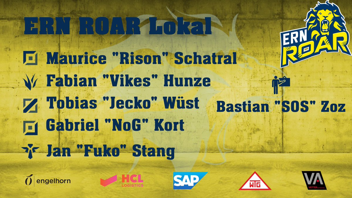 rnlroar's tweet photo. Even tho they were already with us for a while, we can finally announce our Lokal Team:
⬆ #Rison
🌴#Vikes
➡ @soulofjecko
⬇ @BetterNoG
🛡 @UgandaFuko
👨🏫 @Tzotz96
🔄 @CptWobles
They are 5-3 at the moment and fighting to promote to Division 3! https://t.co/kCB8Ps7iRX