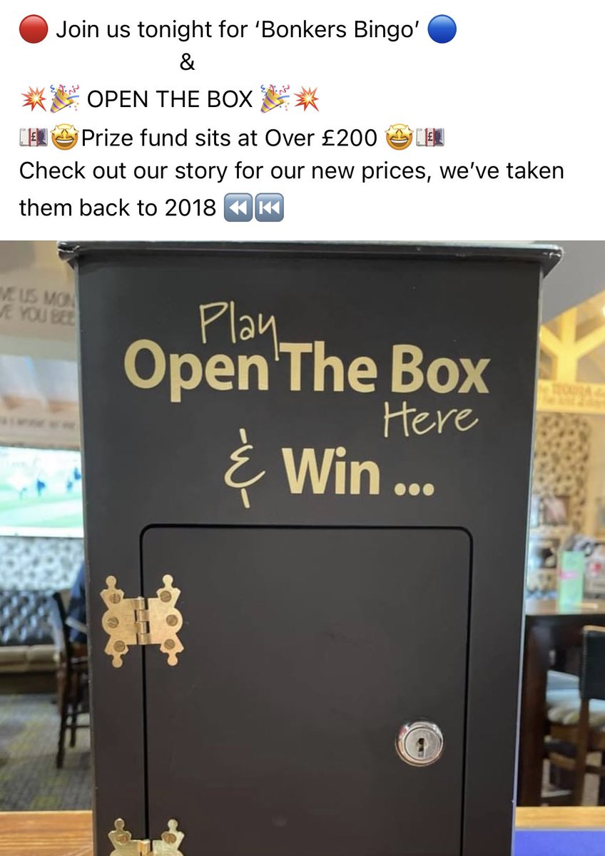TheColin4's tweet photo. Bonkers bingo and OPEN THE BOX over £200 in Prize pot !💷💷🎉🎉 https://t.co/wSAt29767w