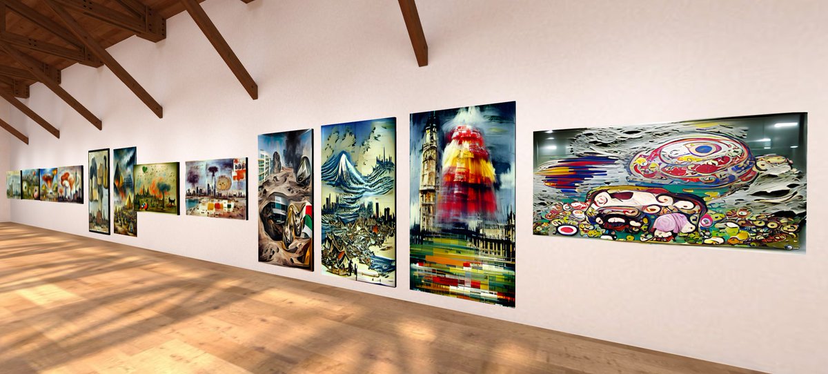 AdversarialAes1's tweet photo. Created a metaverse gallery on Cyber of our first drop: In Harm's Way. This seems like the best way to display #NFTs. Check it out!!! #nftcollectors 

https://t.co/mqu4D7SxWb https://t.co/hVBrPQWffw