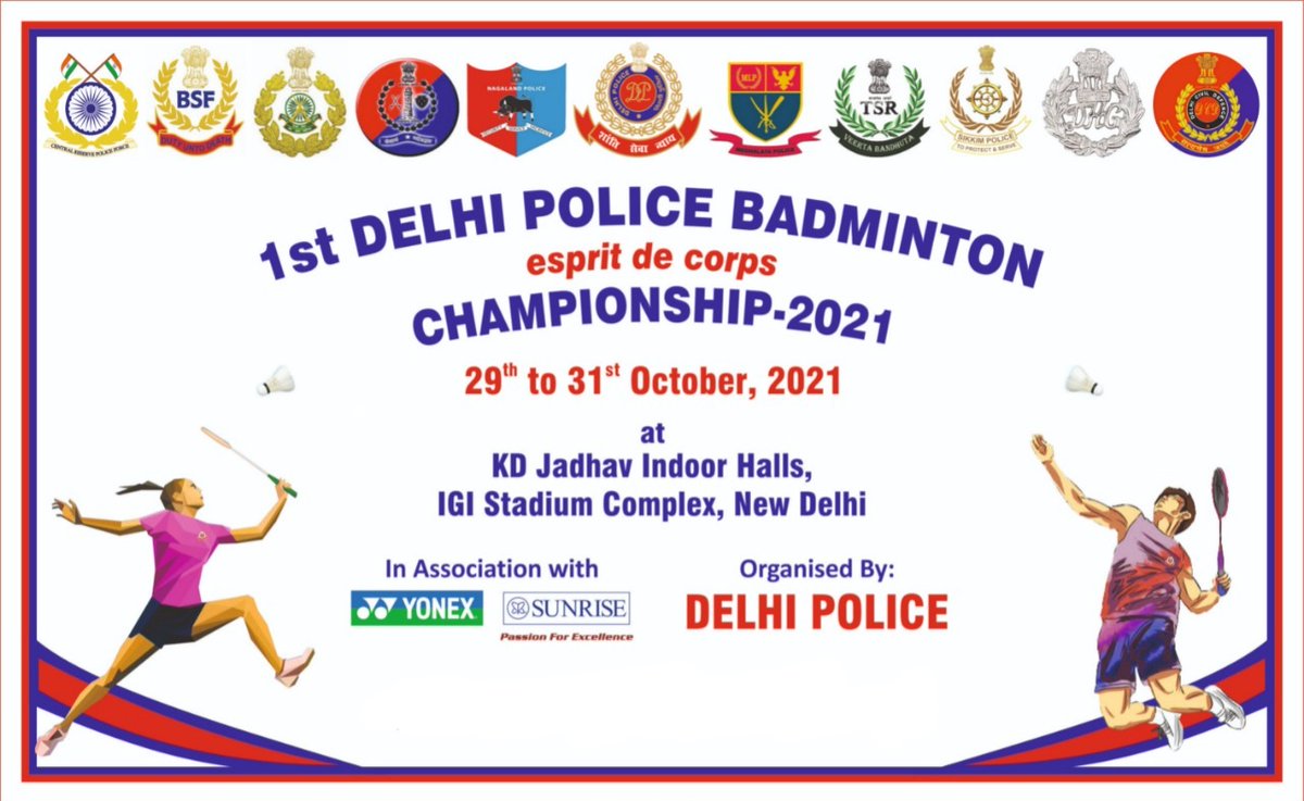 DelhiPolice's tweet photo. Sport strengthens camaraderie, team spirit and cohesion among the forces.
Commencing on 29th October, the 1st #DelhiPoliceBadmintonChampionship will witness the participation of several state polices and CAPFs. https://t.co/7Zyi42CDmu
