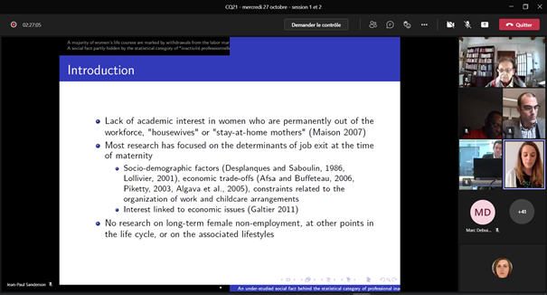 DemographieLLN's tweet photo. Constance Beaufils @InedFr @UVSQ_Research questioned #women's withdrawal from #labour market, its determinants and the difficulty to capture it in statistical sources.
#houseworkiswork #poptwitter https://t.co/IeAmlGb28Q