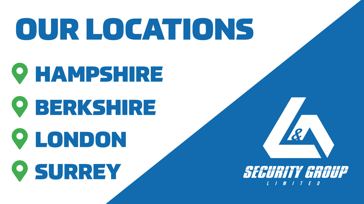 LASecurityGroup's tweet photo. Our Locations🗺️

We are ideally based to provide professional fast-response security services across the Hampshire and Berkshire area; as well as the London and Surrey areas.

Are you looking for security service? Get in touch! 0203 3882078

#LondonSecurity #BerkshireSecurity https://t.co/yJRnOopXWp
