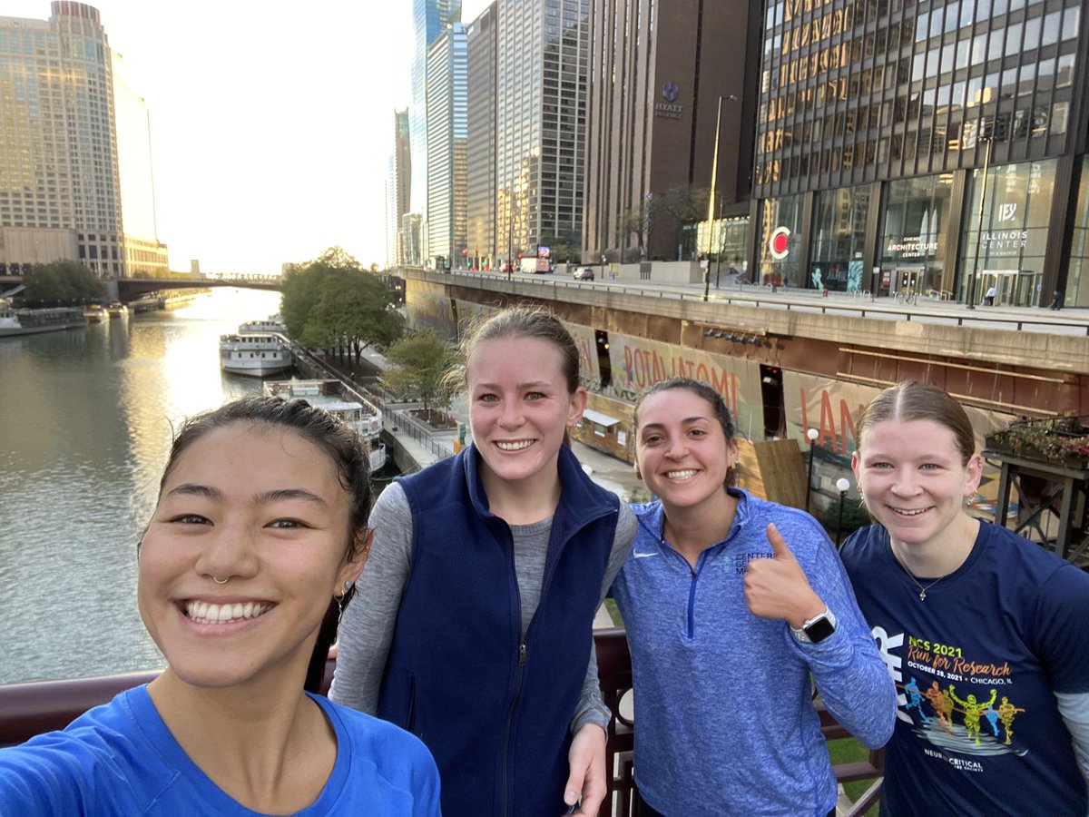 rianaschleicher's tweet photo. Kicking off the @neurocritical Annual Meeting in Chicago with a 5K Run 4 Research! 🧠 w/ @MorganEMckeown @katarina128_ and Caroline #NCS2021 https://t.co/Jf3aayEfr9