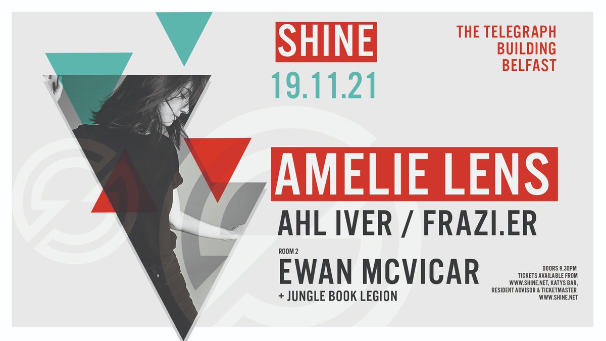 ◎ 𝗦𝗛𝗜𝗡𝗘 𝟭𝟵 𝗡𝗢𝗩 ◎

Room1: AMELIE LENS + Ahl Iver, Frazi.er

Room2: EWAN MCVICAR + Jungle Book Legion

🔗 𝗦𝗜𝗚𝗡 𝗨𝗣 for pre-sale access (Thurs 4pm) via bit.ly/SHINE19Nov-Sig…

🔃 RT for a chance to WIN tickets 🔃 

📍The Telegraph Building