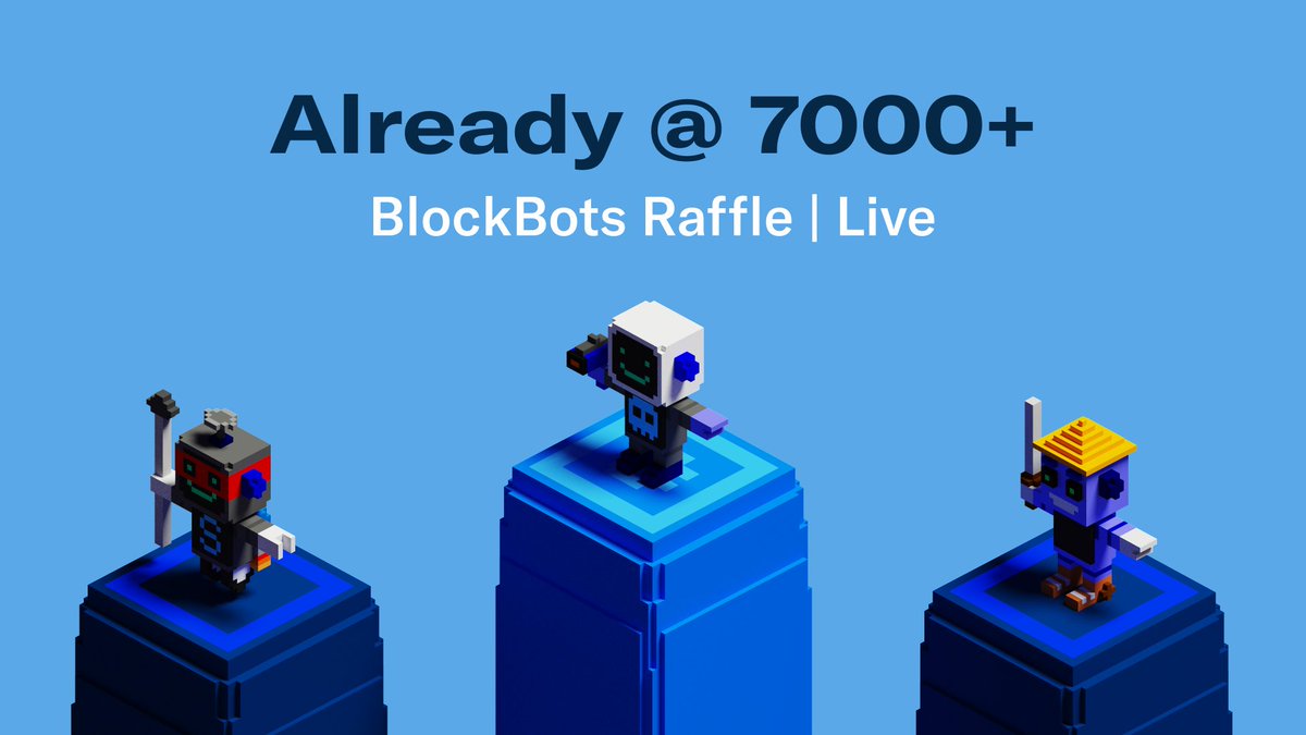 The counter of entries has EXPLODED 🤯

Still 1.4 hours left to register! 👀

🍉There is NO LIMIT on how many members can ENTER the Raffle registration. Good Luck #BotFam!

#NFTCommunity #NFT #BlockBots