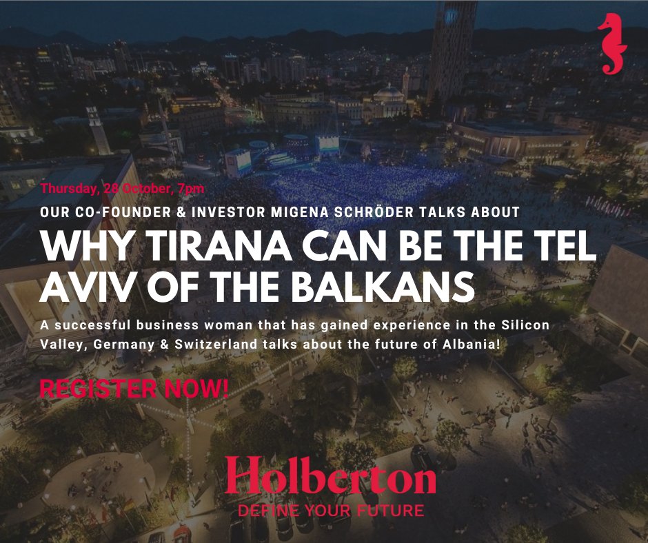 Tomorrow at 7pm, Migena Schröder one of our co-founders &amp; investors, will share with us, her believe in the important role, Education Technology will play in creating thousands of exciting, fulfilling, and well paid jobs in Tirana &amp; Albania.

JOIN US:
holbertonschool.al/webinar/
