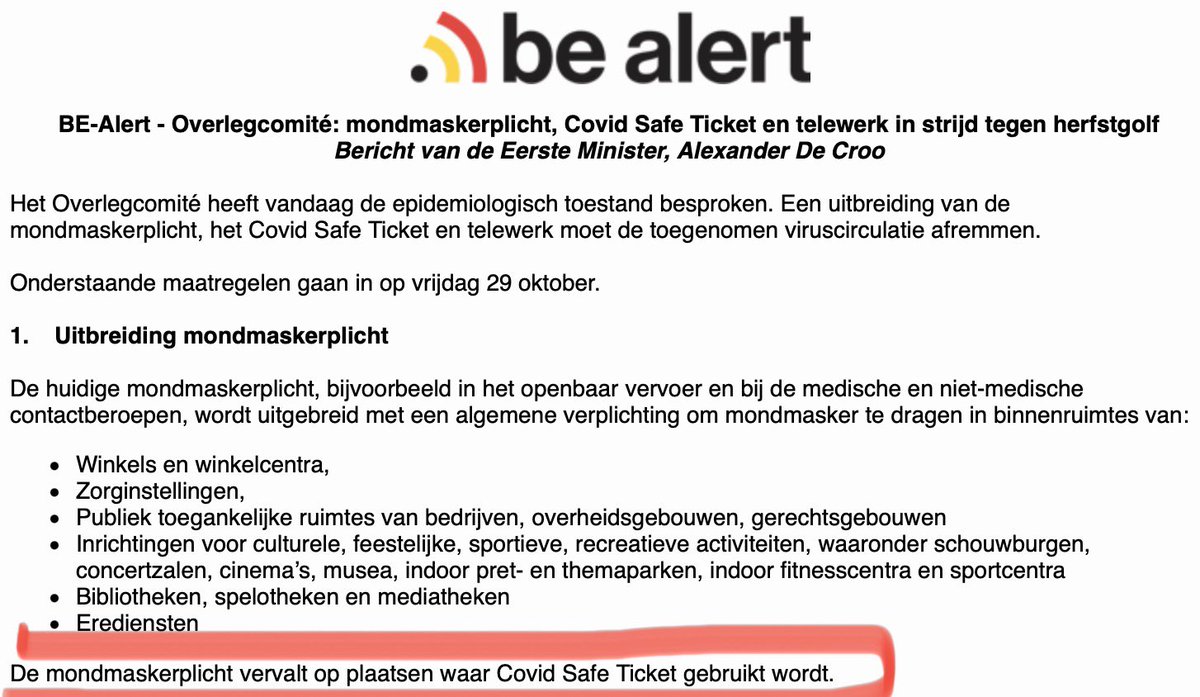 michaelschack's tweet photo. Velen zwetsen wat aan… Neen, er is géén mondmaskerplicht tijdens de #RegiLive show in het Sportpaleis komende zaterdag of andere concerten die Covid Safe Ticket plichtig zijn. Is toch duidelijk zo? (Lees het ‘omrode’ tekstje) 😉 https://t.co/zTezc4VAxT