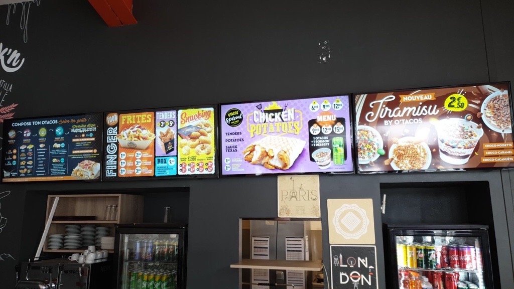 GRAPHCOM92's tweet photo. On ne change pas une équipe qui gagne. Encore une bonne collaboration entre Graphcom et O'Tacos !!

#Graphcom #Otacos #FastFood #MenuBoard #Restaurant #Installation #GraphcicDesign #Design #Screen #Ecran https://t.co/nM61KlHENK