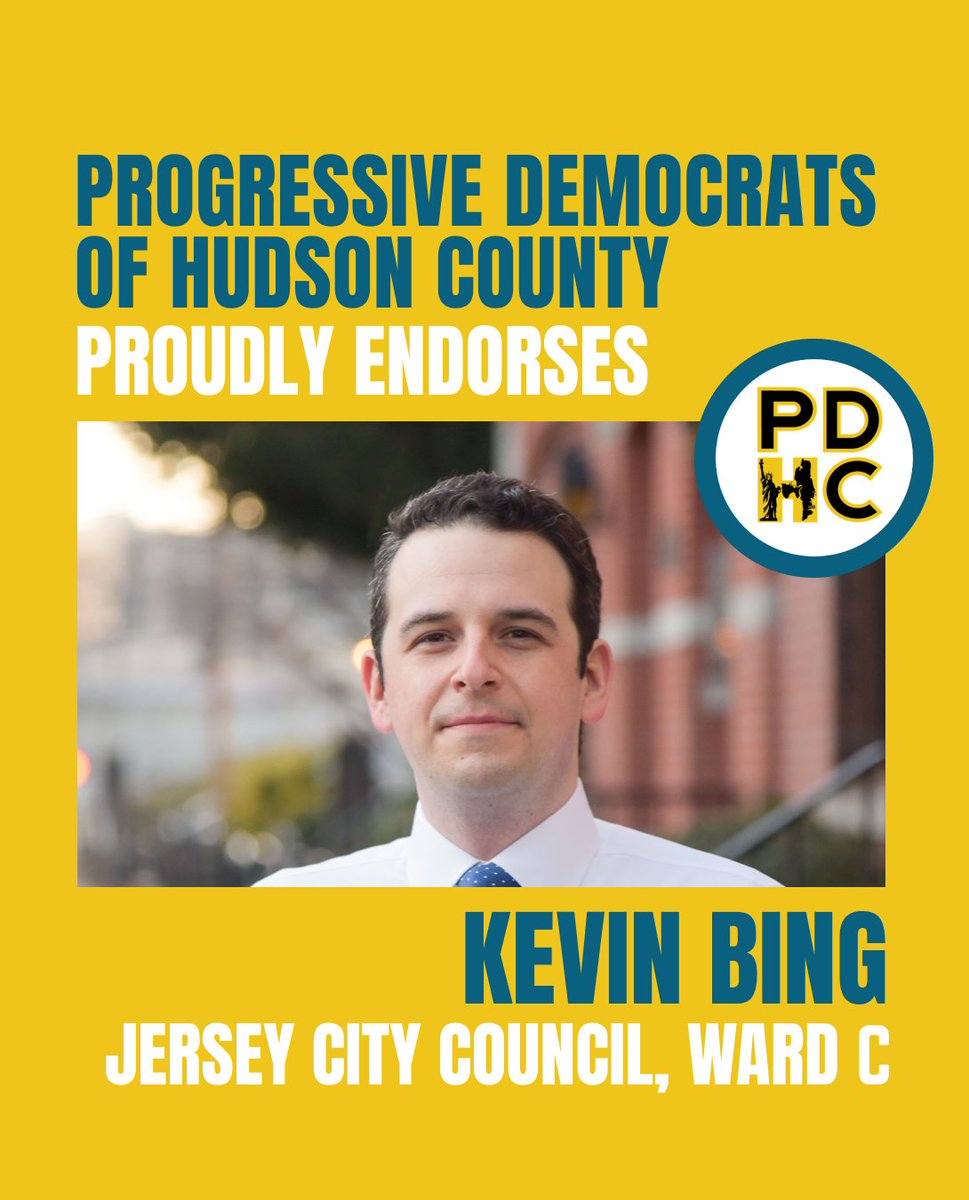 PDofHudsonCo's tweet photo. 🚨ENDORSEMENT ALERT🚨 We are pleased to officially endorse @kevinrbing for Jersey City Council, Ward-C. Kevin has a progressive vision for safer streets, more affordable housing and improved quality of life. #PDofHC #ProgressivePolitics #JerseyCity https://t.co/UdHExm7OrN